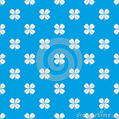 Clover leaf pattern seamless blue Vector Illustration