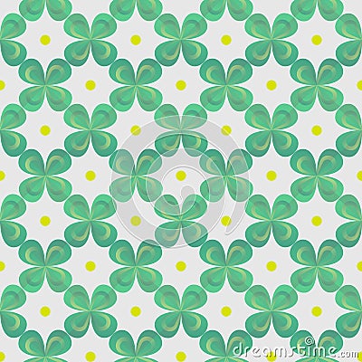 Clover leaves seamless vector pattern. St. Patrick s Day background. Shamrock wallpaper Stock Photo