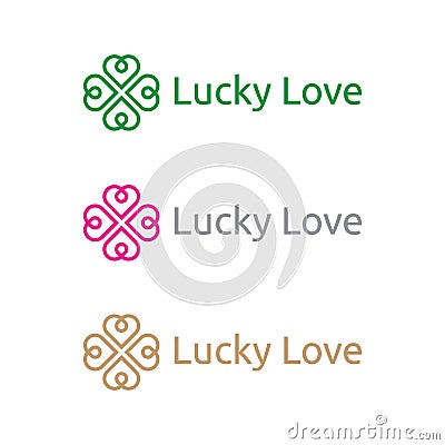 Clover Lucky Love Logo Icon Stock Photo