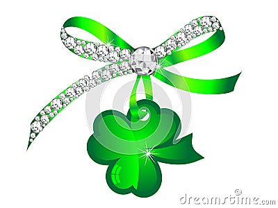Clover and ribbon Vector Illustration