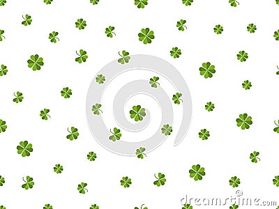 Clover seamless pattern. Green leaves on a white background. Vector Vector Illustration