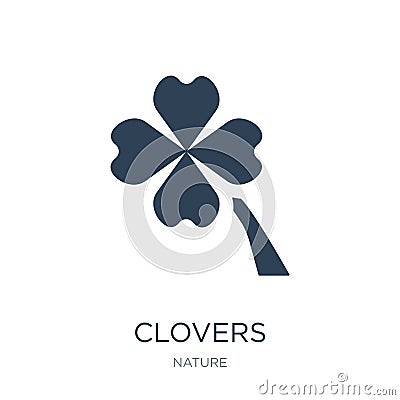 clovers icon in trendy design style. clovers icon isolated on white background. clovers vector icon simple and modern flat symbol Vector Illustration