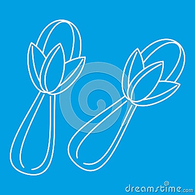 Cloves icon, outline style Vector Illustration