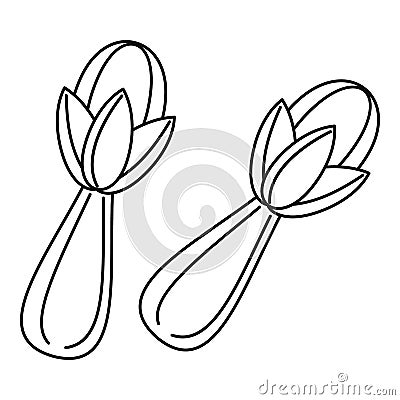 Cloves icon, outline style Vector Illustration