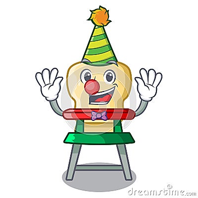 Clown baby highchair isolated on the mascot Vector Illustration