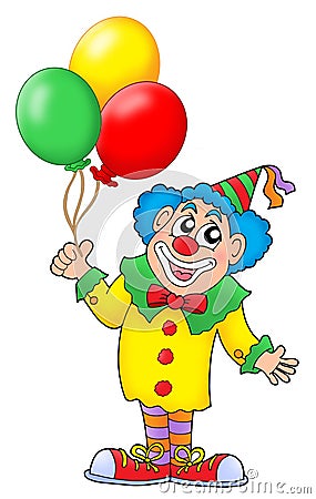 Clown with balloons Cartoon Illustration