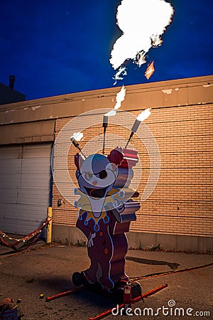 Clown bean bag game at the fire carnival at Artprize 9 Editorial Stock Photo