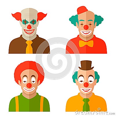 Clown cartoon face Vector Illustration