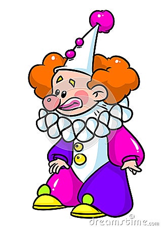Clown circus artist character isolated illustration cartoon Cartoon Illustration