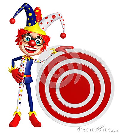 Clown with Dart board Cartoon Illustration
