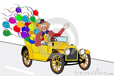 Clown driver Stock Photo