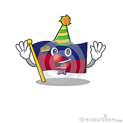 Clown flag liechtenstein in the cartoon shape Vector Illustration