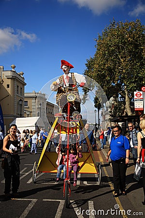 Clown at Greenwich Street Festival Editorial Stock Photo