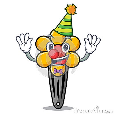 Clown hair clip mascot cartoon Vector Illustration
