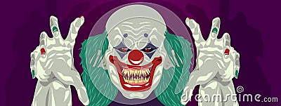 Clown Halloween costume clown flat design Vector Illustration