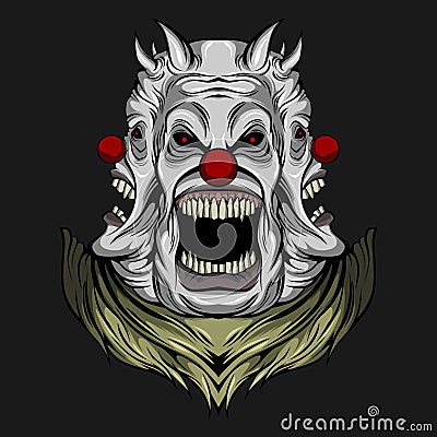 The clown has three faces Vector Illustration