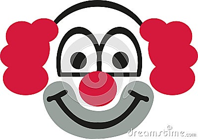 Clown head with red hair Stock Photo