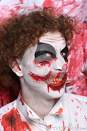 Clown joker make up Stock Photo