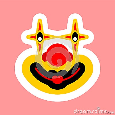 Clown makeup face isolated. funster mask vector illustration Vector Illustration