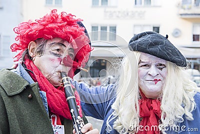 Clown Musicians carnival Zurich Editorial Stock Photo