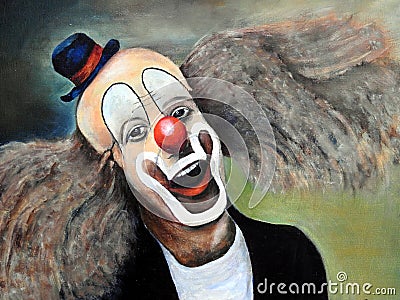 Clown oil painting Stock Photo