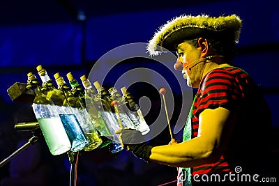 Clown playing music Editorial Stock Photo
