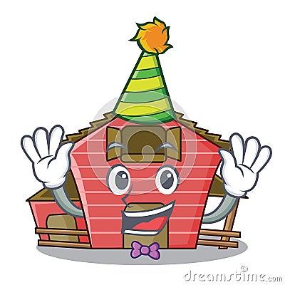 Clown red storage barn isolated on mascot Vector Illustration