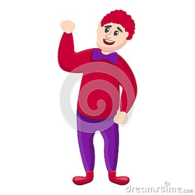 Clown say hello icon, cartoon style Vector Illustration