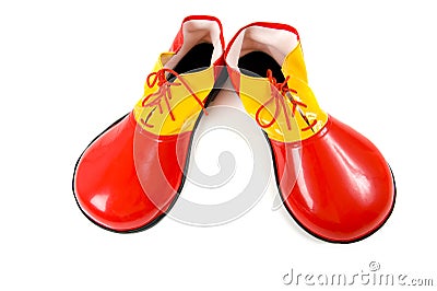 Clown Shoes on White Stock Photo