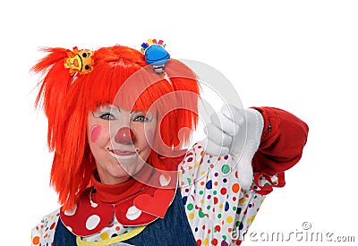 Clown Showing Disapproval Stock Photo