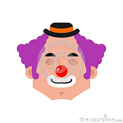 Clown sleep emotion avatar. funnyman sleeping emoji. harlequin face. Vector illustration Vector Illustration