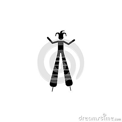 clown on stilts icon. Elements amusement park concept and web apps. Icon for website design and development, app development. Prem Stock Photo