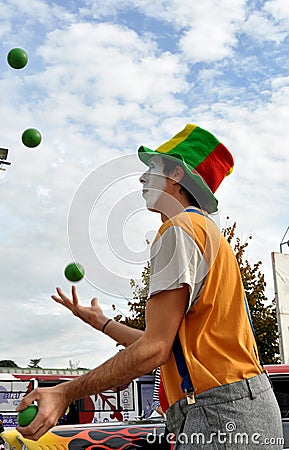 Clown street artist in Italy Editorial Stock Photo