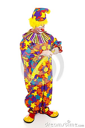 Clown Twisting Balloon Animal Stock Photo