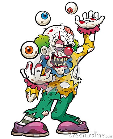 Clown zombie Vector Illustration