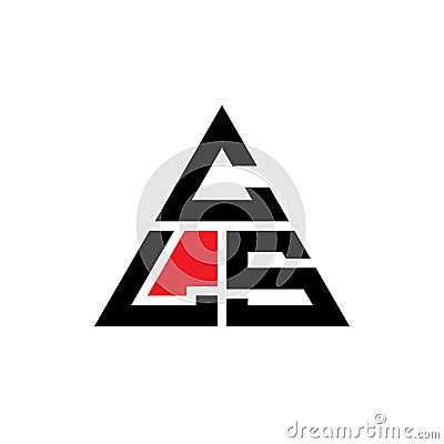 CLS triangle letter logo design with triangle shape. CLS triangle logo design monogram. CLS triangle vector logo template with red Vector Illustration