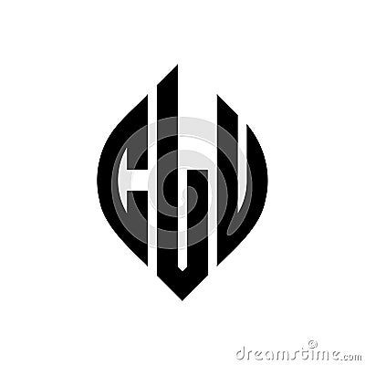 CLU circle letter logo design with circle and ellipse shape. CLU ellipse letters with typographic style. The three initials form a Vector Illustration