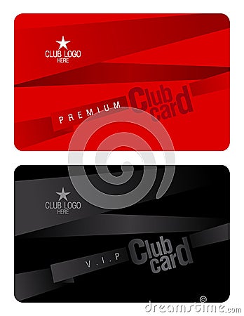Club card design template. Vector Illustration