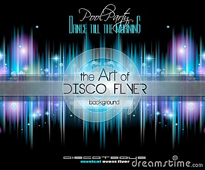 Club Disco Flyer Set with Music Elements and space for text Vector Illustration