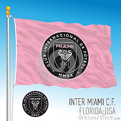 Club Internacional de Futbol Miami - Miami Inter FC waving flag Vector Illustration