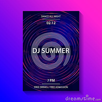 Club music party poster Vector Illustration