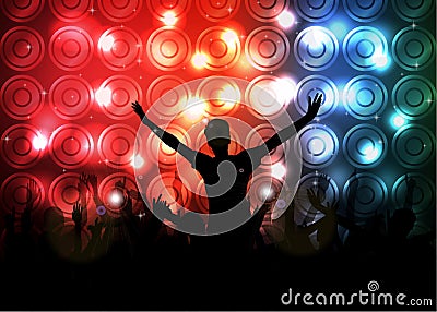 Club party with dancing people Vector Illustration