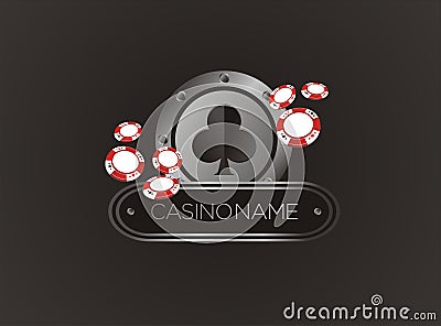 Club with poker chips, poster, banner, backdrop, backdrop Stock Photo