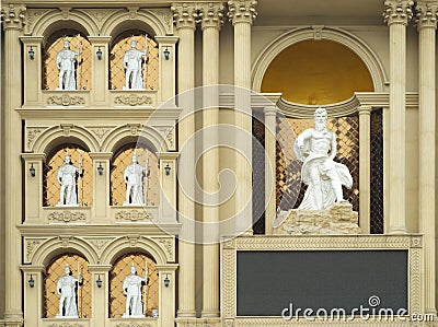 Club's Resplendent Exterior Ornamentation Stock Photo