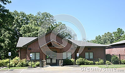 Clubhouse at International Harvester Managerial Park, Lakeland, TN Editorial Stock Photo