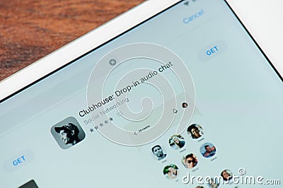 Clubhouse social network app Editorial Stock Photo