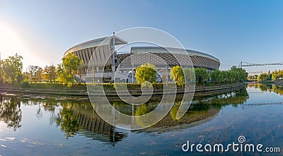 Cluj Arena on a sunny summer day. Is a multi-use stadium in Cluj-Napoca, Romania and is ranked as an UEFA Elite Stadium, Category Stock Photo