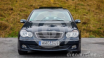 German luxurious limousine - black windows - sedan Editorial Stock Photo