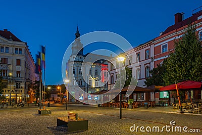 Cluj-Napoca, Romania, August 12, 2023: Sunset view of Piata Unir Editorial Stock Photo