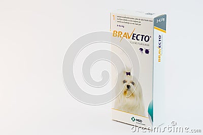 Cluj-Napoca/Romania-10 24 2019: Bravecto Chewable Tick & Flea Tablet Editorial Stock Photo